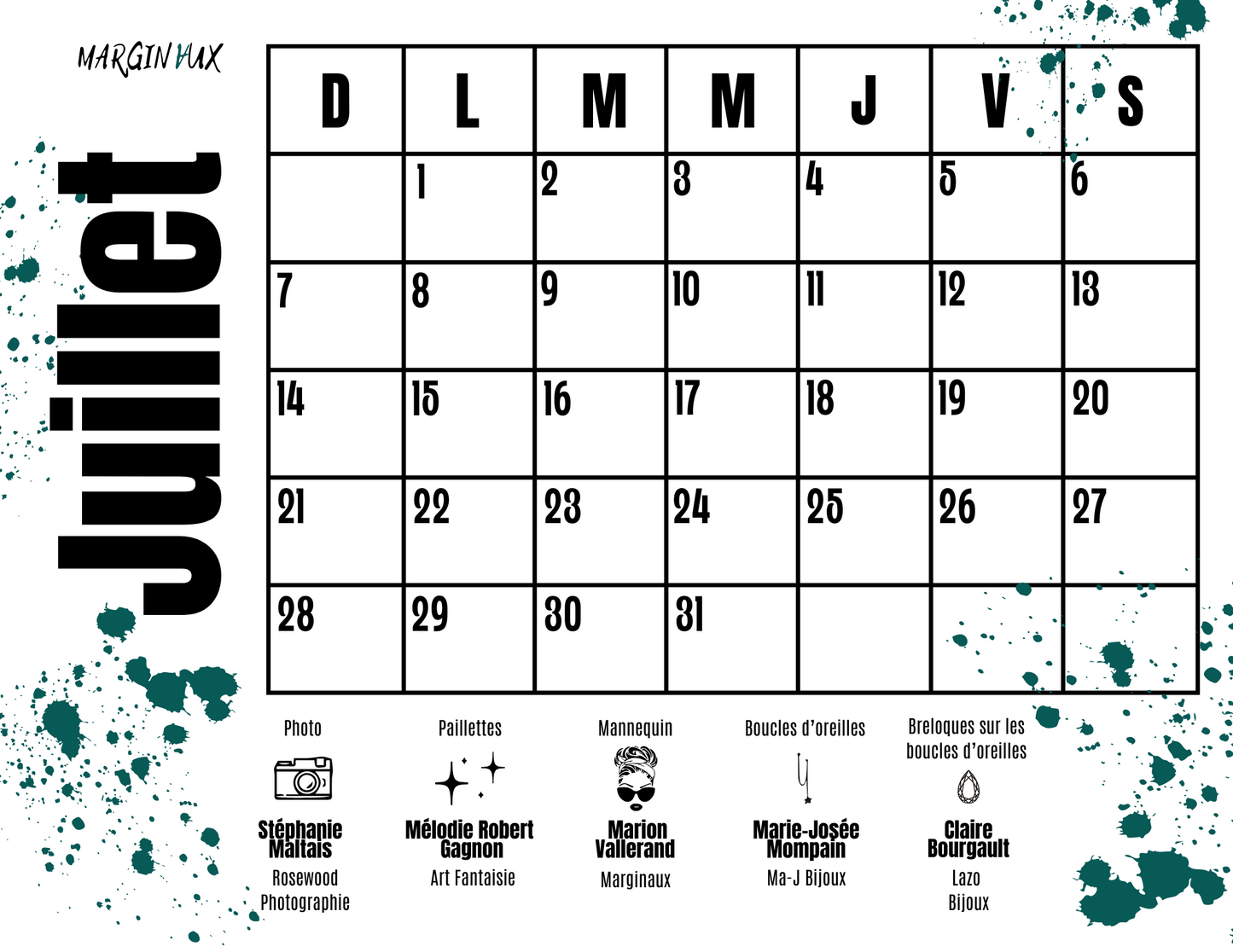 Calendrier Marginaux 2024